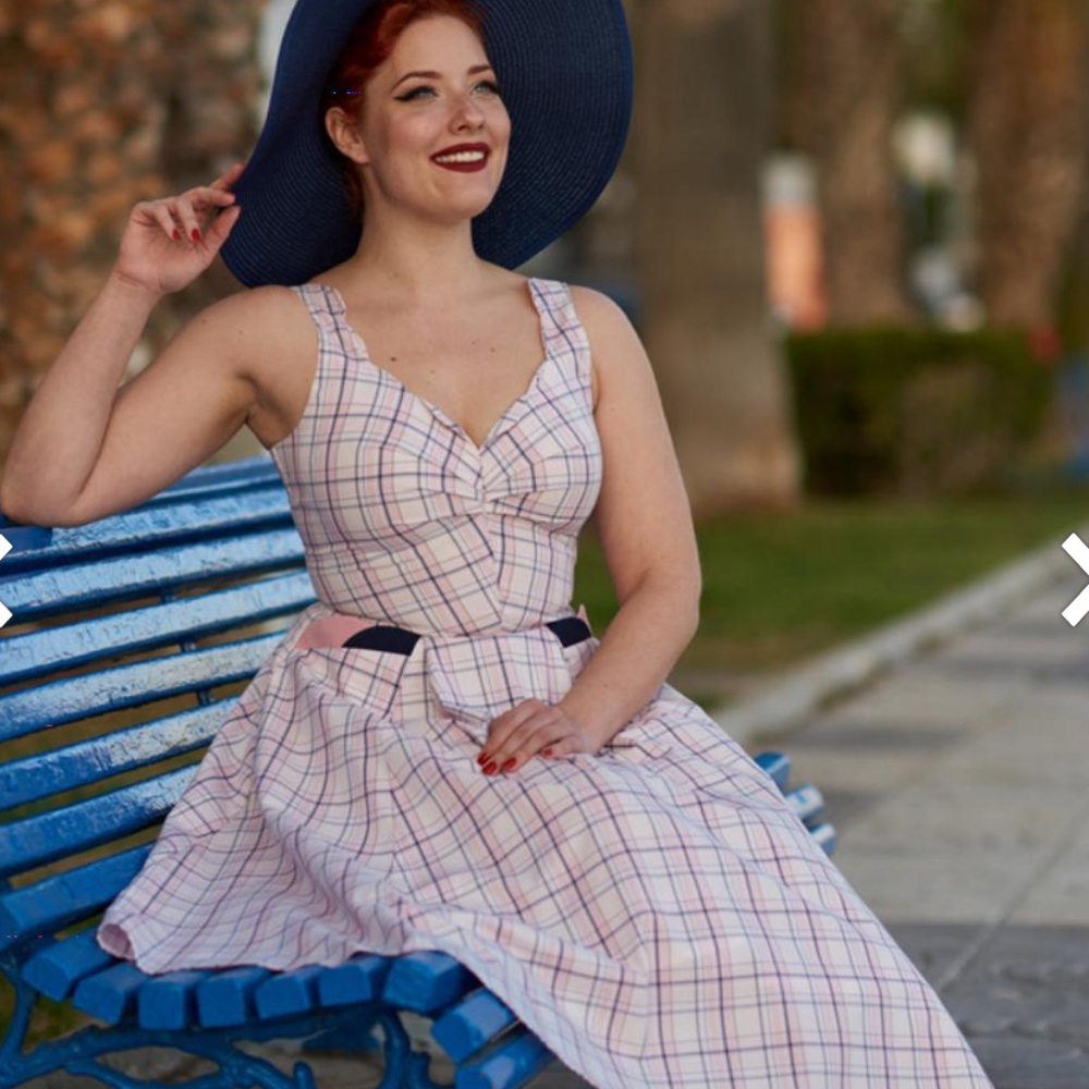 💛SOLD💛EUC Miss Candyfloss Magdalena Pink Check Pinup Dress: M